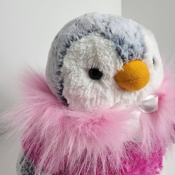 Aurora Plush Penguin Pom Pom Jewel Stuffed Animal Pink Winter Coat 2017 - Picture 5 of 16